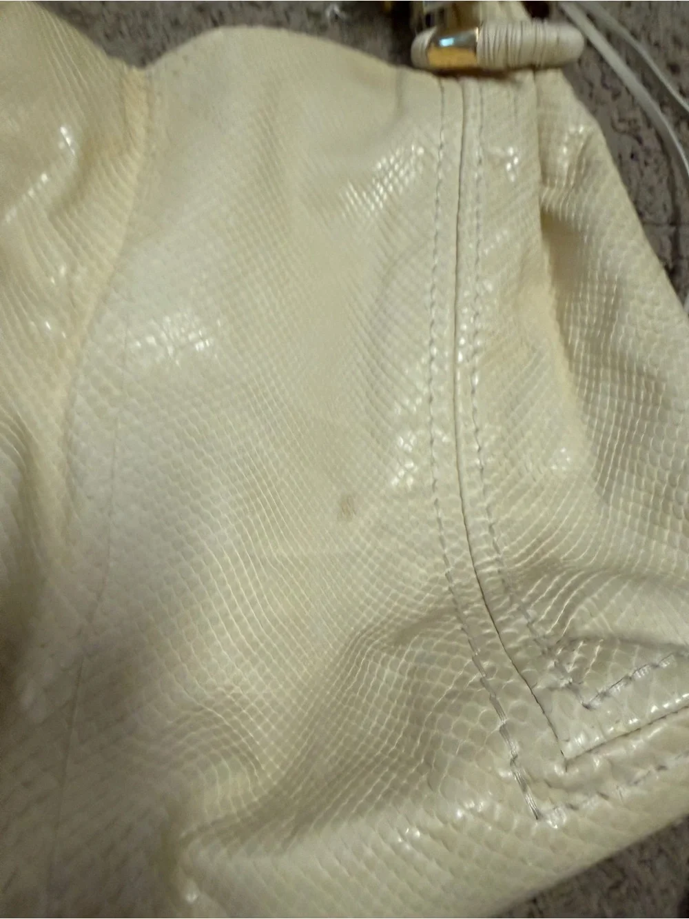 Jimmy Choo Sobo  Cream Textured Hobo with Ring Hardware